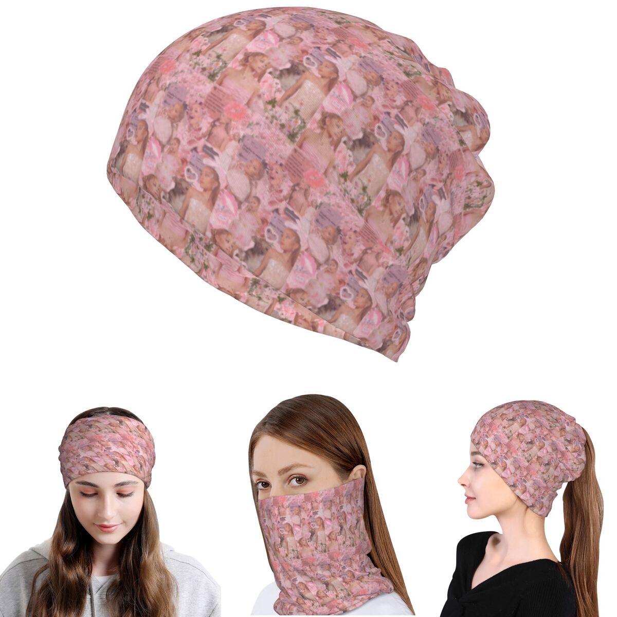 Beanie Winter Hat - Ariana Grande Singer Bandana Halstuch Wickelschal