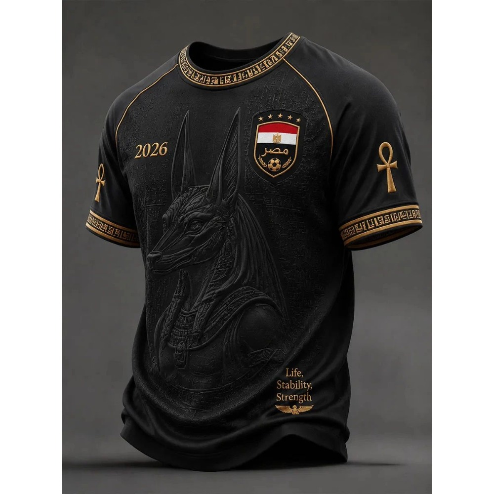 Men Fashion Egypt - 2026 Sommer Herren Ägypten Nationalmannschaft Raglan