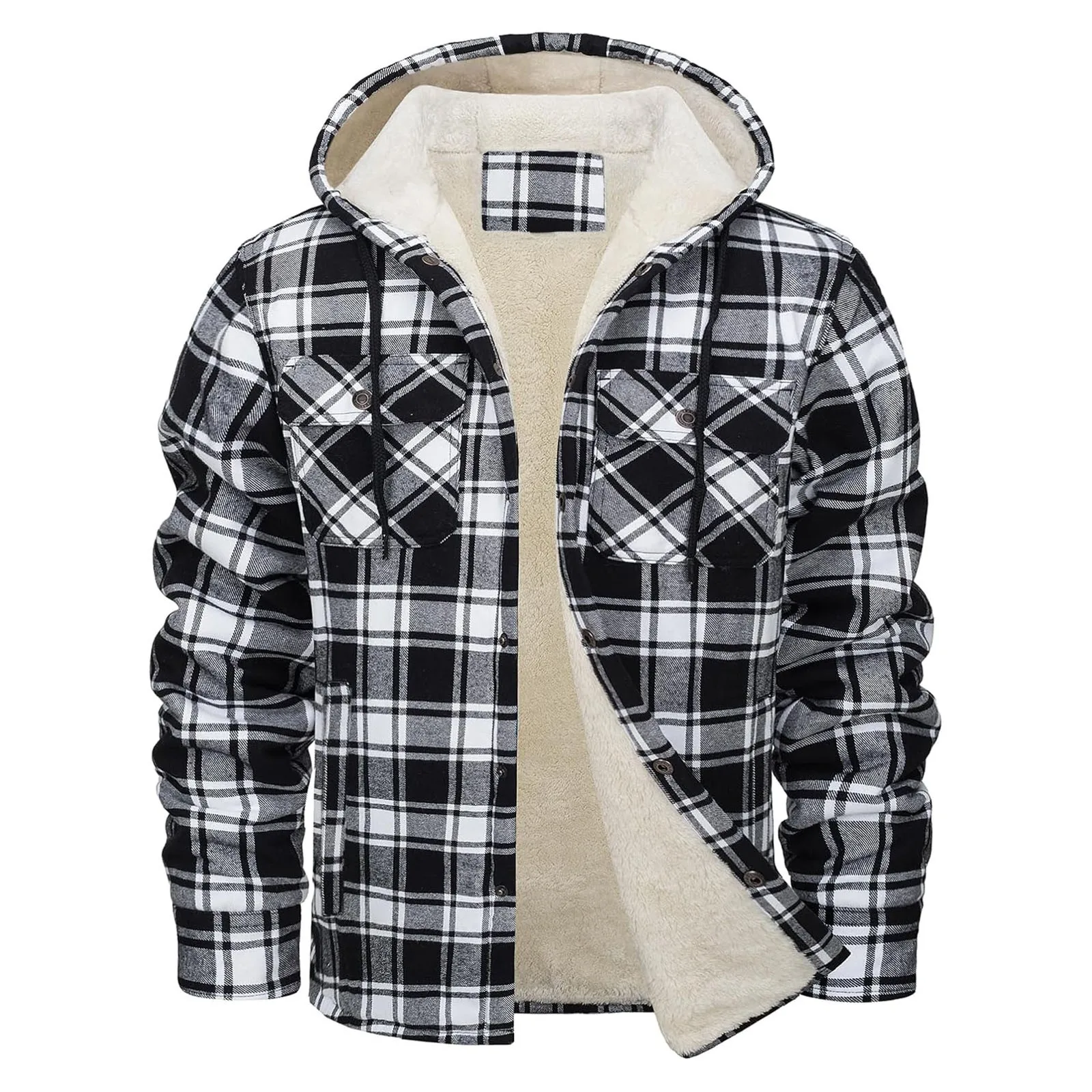 Sherpa Jacket Fleece - Dicke warme Flanell-Kapuzenjacke für Herren, Sherpa-Fleece-gefüttert,