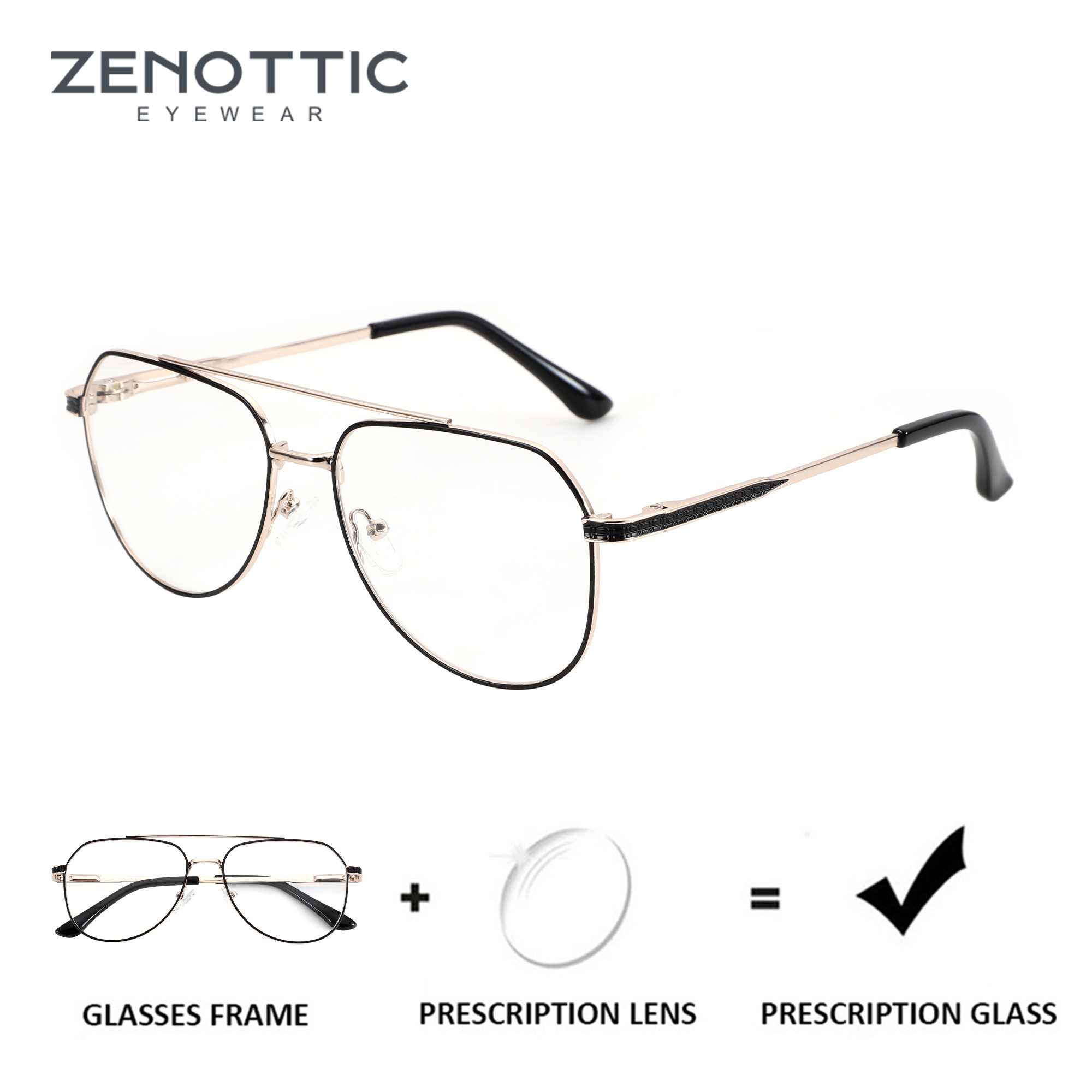 Men'S Fashion Glasses 2026 - ZENOTTIC 2026 Modische Pilotenbrille mit Sehstärke