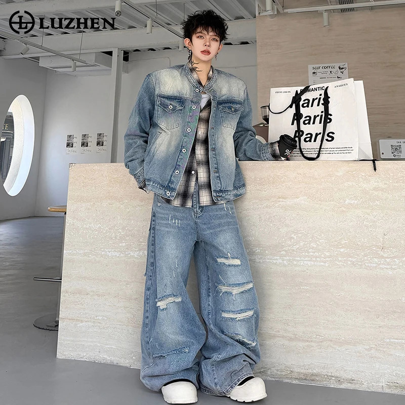 Men Fashion Vintage - LUZHEN 2026 Herbst Vintage Gewaschener Denim