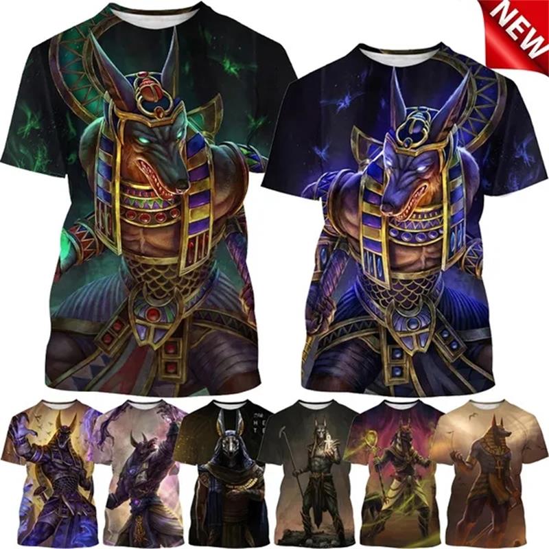 Men Fashion Egypt - Sensenmann Anubis 3d gedruckt T-Shirt alten