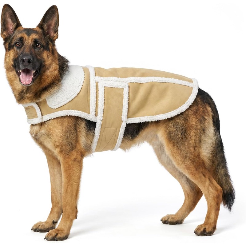 Sherpa Jacket Fleece - Winter-Hundemantel für große Hunderassen, Sherpa-Fleece, große