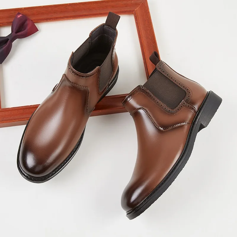 Men Fashion Vintage - Vintage Herren-Oxford-Stiefel aus Leder, luxuriös, handgefertigt,