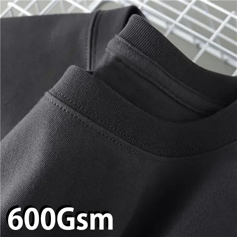 Men'S Fashion Over 50 - 600g Schweres Baumwoll-Kurzarm-T-Shirt für Herrenmode Reine