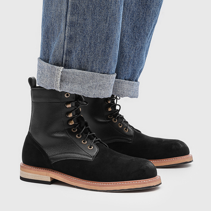 Men Fashion Vintage - Britischer Stil, Herrenmode, originale Lederstiefel, schwarze
