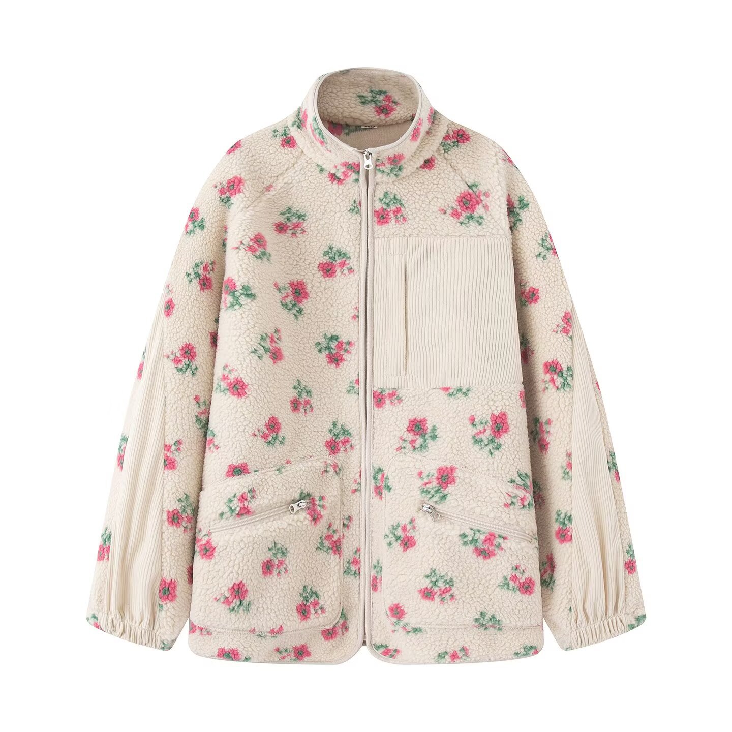 Fashion Floral Jacke Für Fraue – Sherpa Jacket Fleece Bewertung und Preis