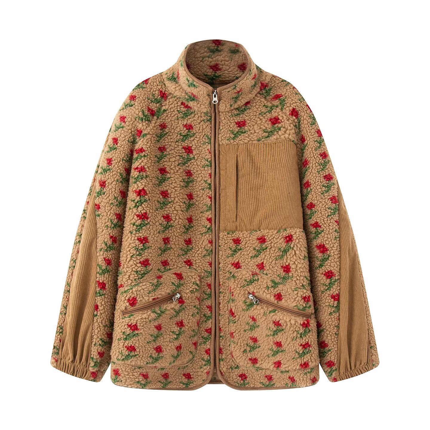 Fashion Floral Jacke Für Fraue – Sherpa Jacket Fleece Bewertung und Preis