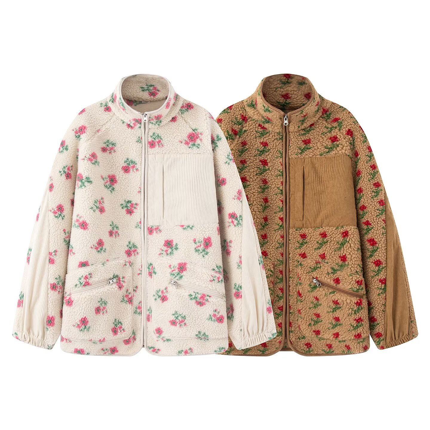 Fashion Floral Jacke Für Fraue – Sherpa Jacket Fleece Bewertung und Preis