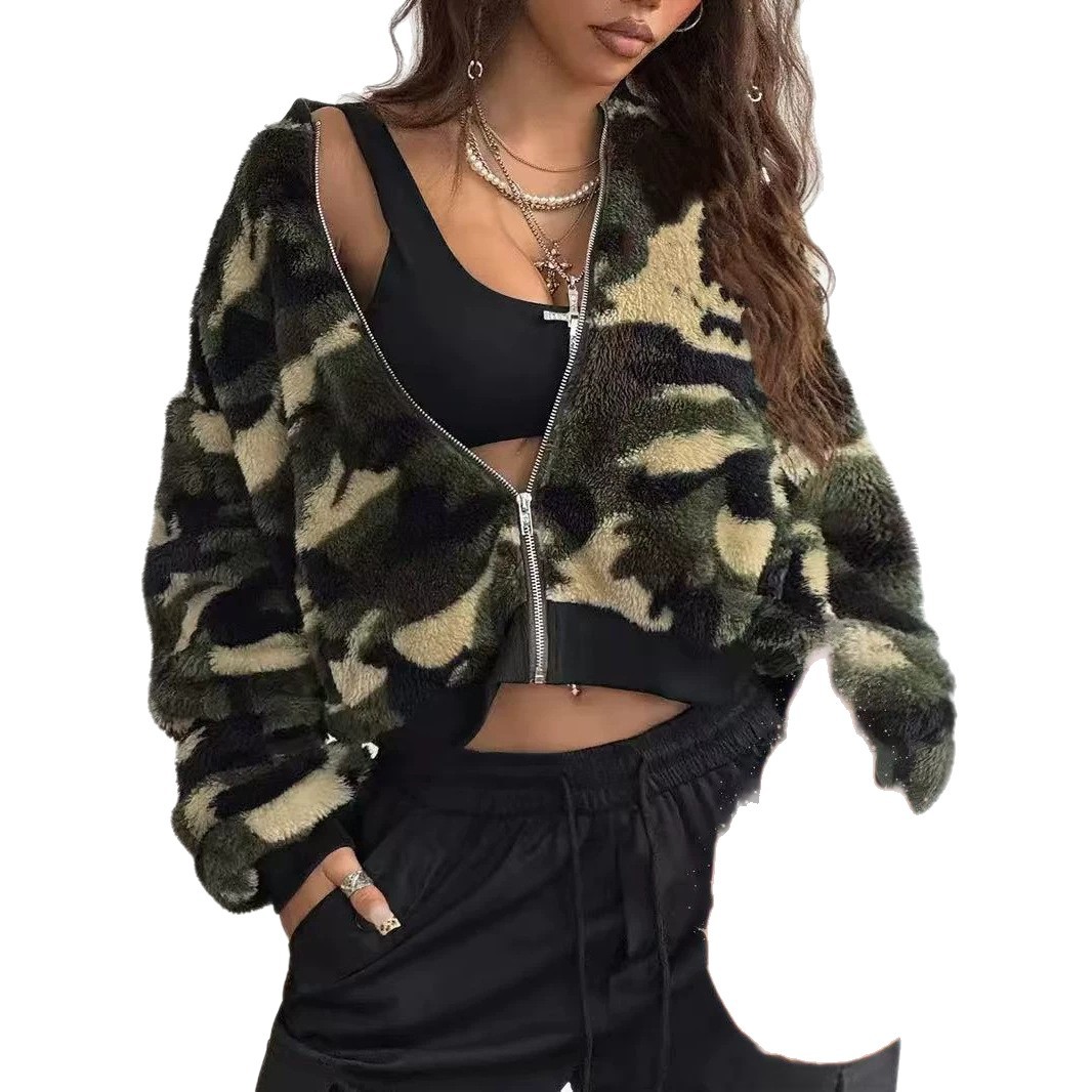 Damen Camo Fleece Cropped Jack – Sherpa Jacket Fleece Bewertung und Preis