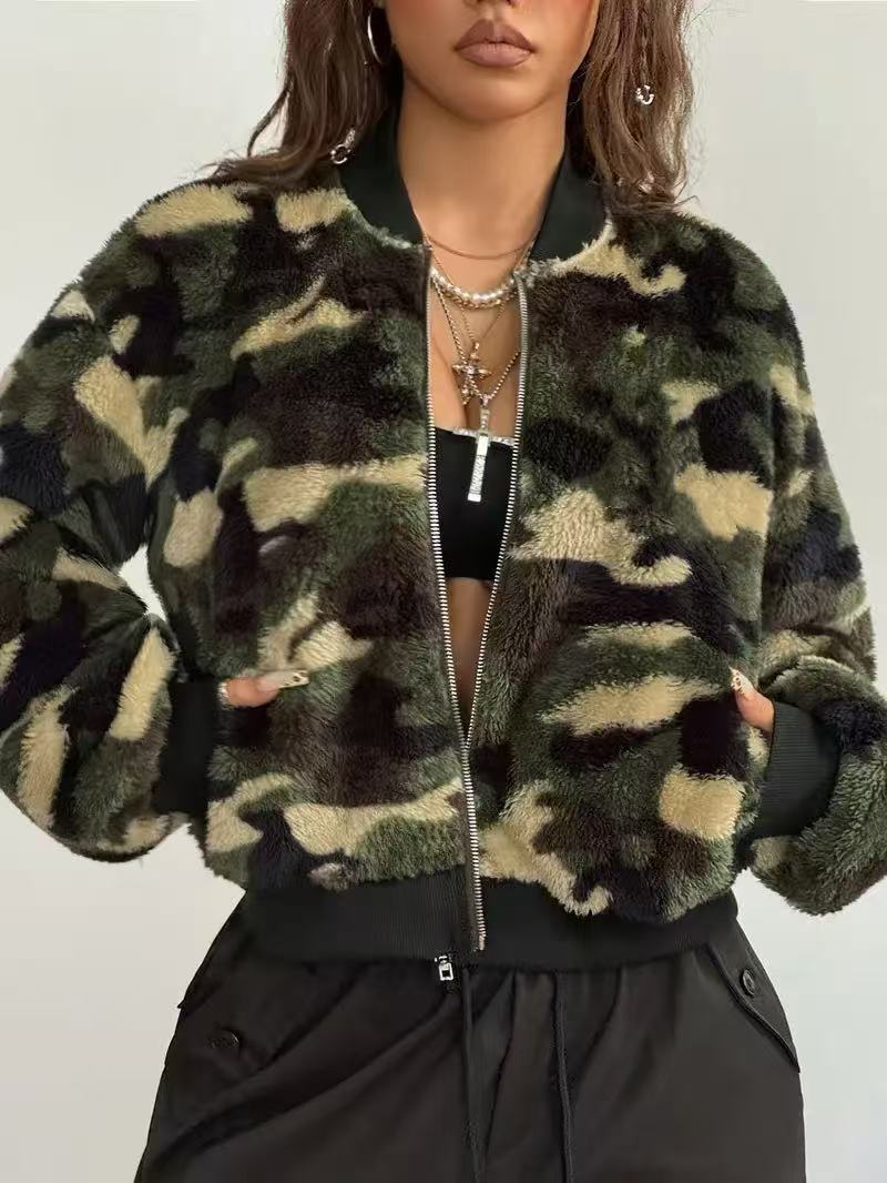 Damen Camo Fleece Cropped Jack – Sherpa Jacket Fleece Bewertung und Preis