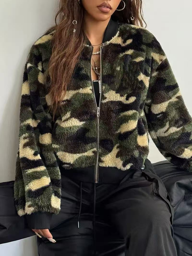 Damen Camo Fleece Cropped Jack – Sherpa Jacket Fleece Bewertung und Preis