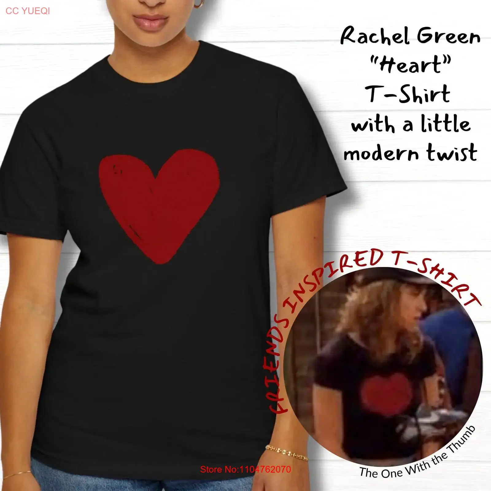 Rachel Green Heart T-Shirt, vo – Mens Fashion In The 90S Bewertung und Preis