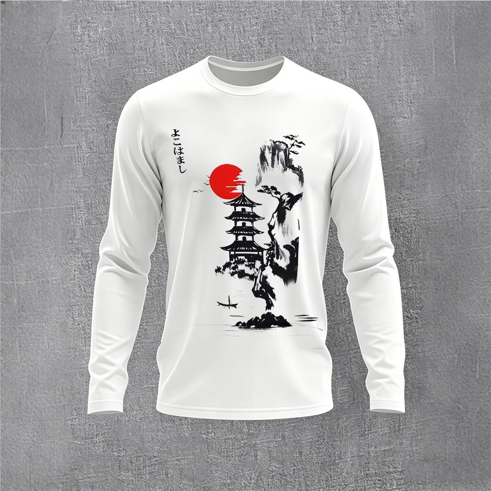 Langärmliges T-Shirt im chines – Men Fashion Vintage Bewertung und Preis