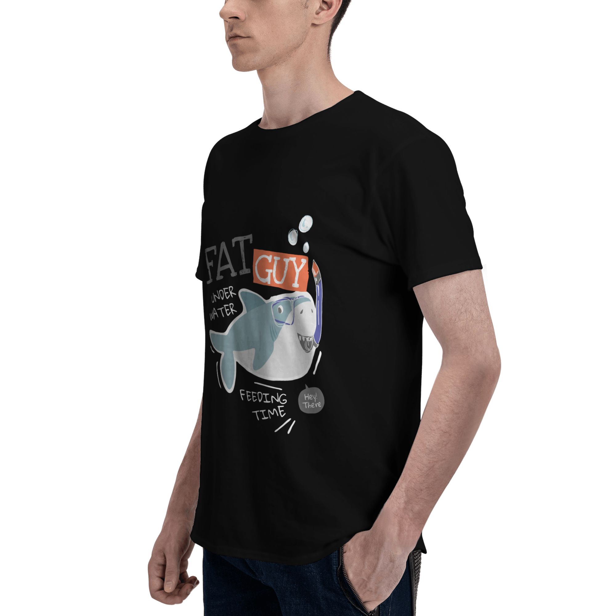 Fat Guy Shark Print Herren-T-S – Men'S Fashion For Fat Guys Bewertung und Preis